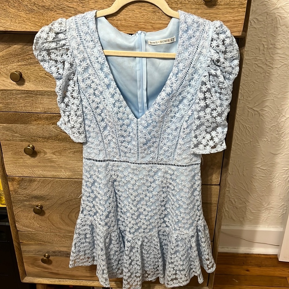 Light blue floral dress